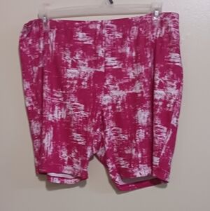 Just Be Womens Pink and White Patterned Shorts 3x A-14